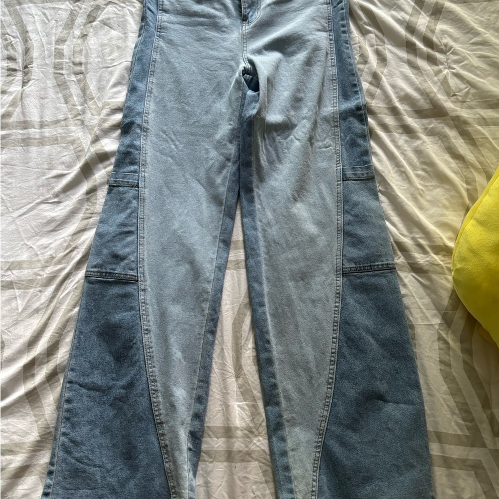 Two-Tone Blue Denim Jeans